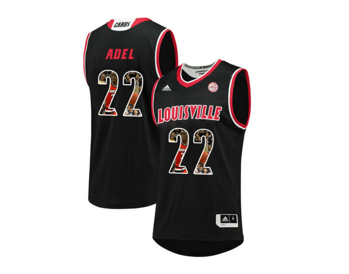 Louisville Cardinals #22 Deng Adel Authentic College Basketball Jersey Black