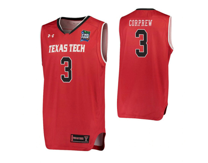 Youth Texas Tech Red Raiders #3 Deshawn Corprew Red Replica College Basketball Jersey