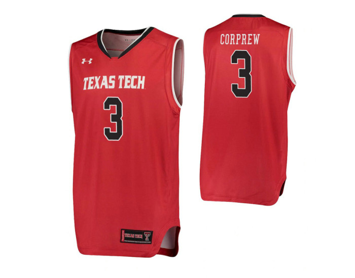 Youth Texas Tech Red Raiders Deshawn Corprew Performance Replica College Basketball Jersey Red