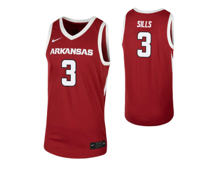 Desi Sills Authentic College Basketball Jersey Cardinal Arkansas Razorbacks