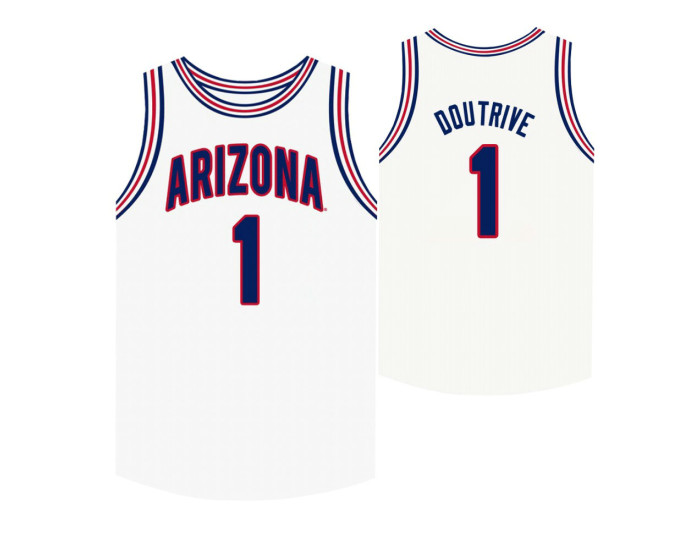 Youth Arizona Wildcats #1 Devonaire Doutrive White Authentic College Basketball Jersey