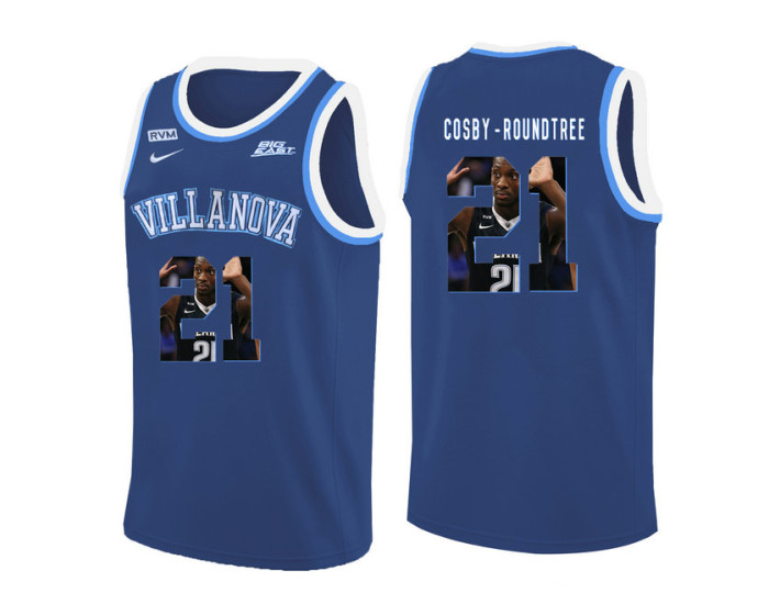 Youth Villanova Wildcats #21 Dhamir Cosby-Roundtree Replica College Basketball Jersey Blue