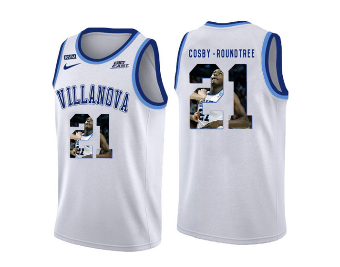 Youth Villanova Wildcats #21 Dhamir Cosby-Roundtree Replica College Basketball Jersey White