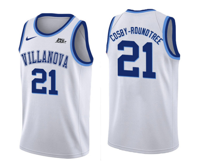 Villanova Wildcats #21 Dhamir Cosby-Roundtree Authentic College Basketball Jersey White