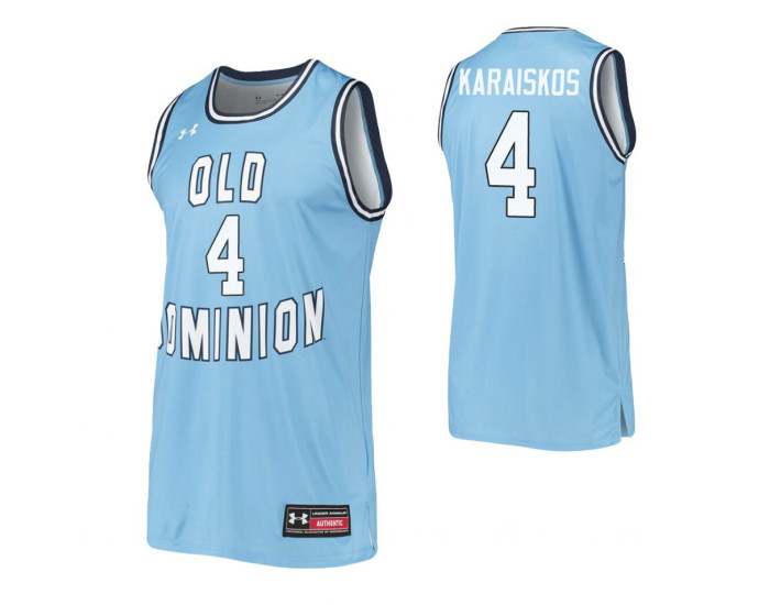 Youth Old Dominion Monarchs #4 Dimitris Karaiskos Blue Replica College Basketball Jersey
