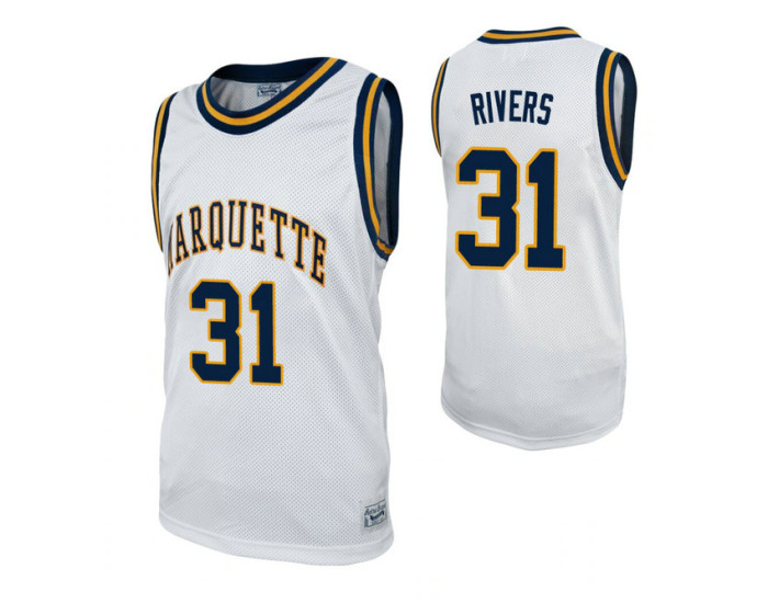 Youth Marquette Golden Eagles 31 Doc Rivers Alumni Replica College Basketball Jersey White