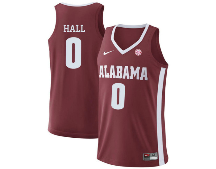 Youth Alabama Crimson Tide #0 Donta Hall Replica College Basketball Jersey Red