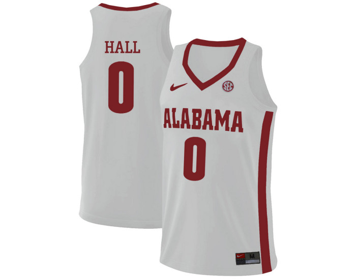Alabama Crimson Tide #0 Donta Hall Replica College Basketball Jersey White
