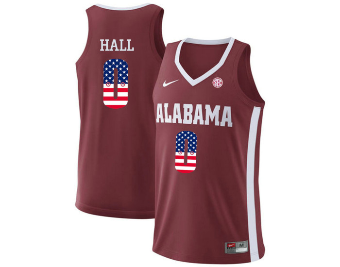 Alabama Crimson Tide #0 Donta Hall Authentic College Basketball Jersey Red