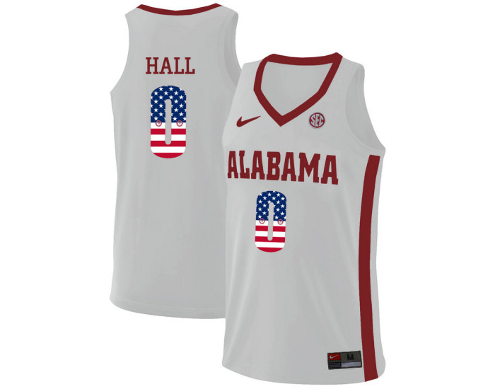 Youth Alabama Crimson Tide #0 Donta Hall Authentic College Basketball Jersey White