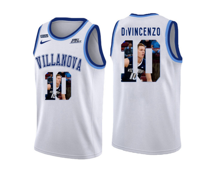 Villanova Wildcats #10 Donte DiVincenzo Replica College Basketball Jersey White