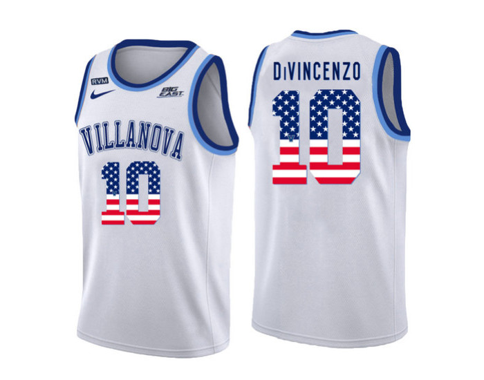 Villanova Wildcats #10 Donte DiVincenzo Authentic College Basketball Jersey White