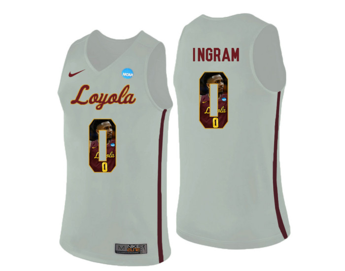 Loyola (Chi) Ramblers #0 Donte Ingram Authentic College Basketball Jersey White