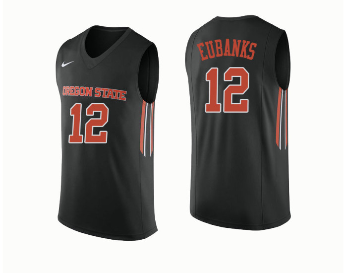 Youth Oregon State Beavers #12 Drew Eubanks Replica College Basketball Jersey Black