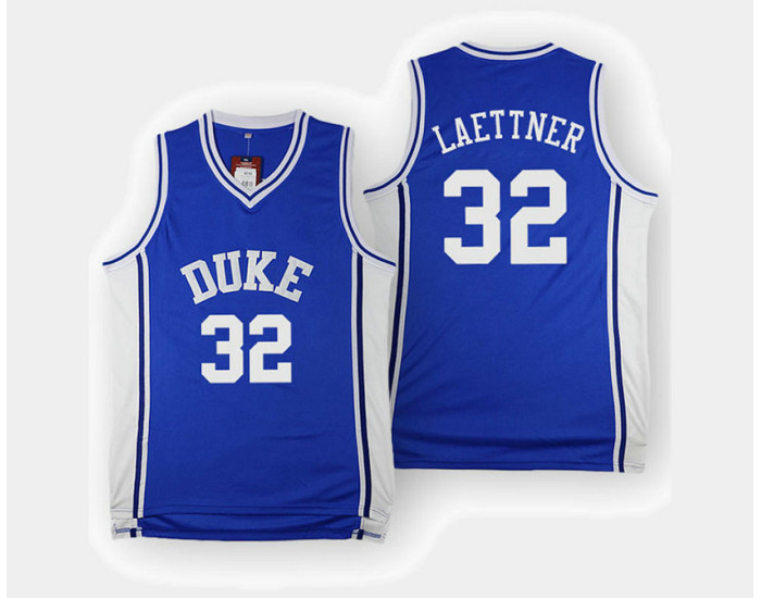 Duke Blue Devils #32 Christian Laettner Blue Home Authentic College Basketball Jersey