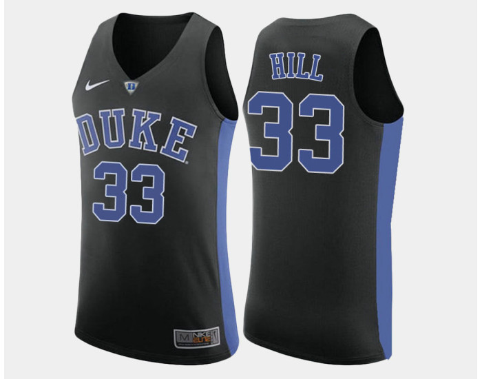 Duke Blue Devils #33 Grant Hill Black Alternate Authentic College Basketball Jersey