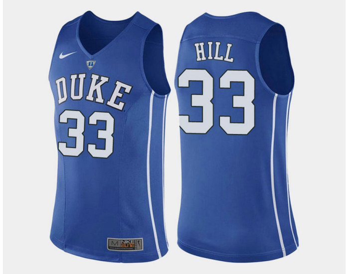 Duke Blue Devils #33 Grant Hill Blue Home Authentic College Basketball Jersey