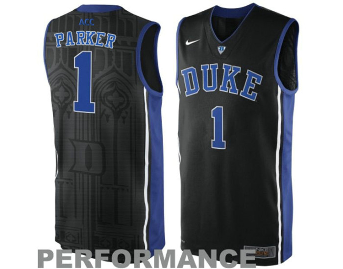 Duke Blue Devils #1 Jabari Parker Black  Alternate Authentic College Basketball Jersey