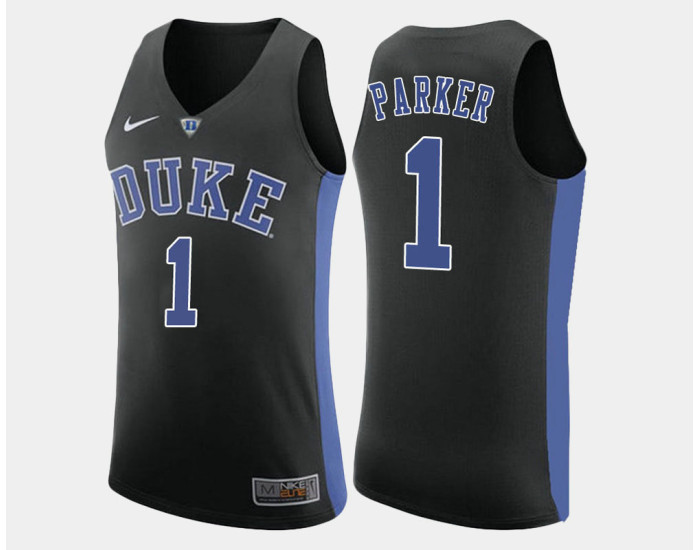 Duke Blue Devils #1 Jabari Parker Black Alternate Authentic College Basketball Jersey
