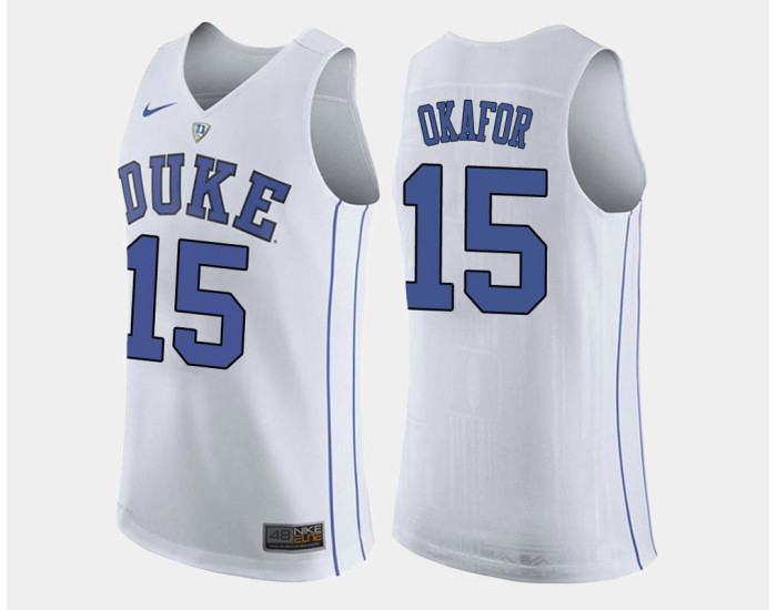 Duke Blue Devils #15 Jahlil Okafor White Road Authentic College Basketball Jersey