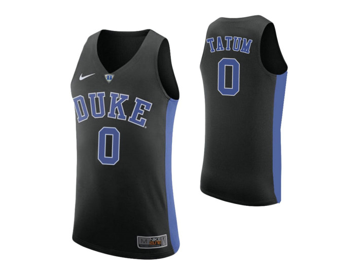 Duke Blue Devils #0 Jayson Tatum Authentic College Basketball Jersey Black