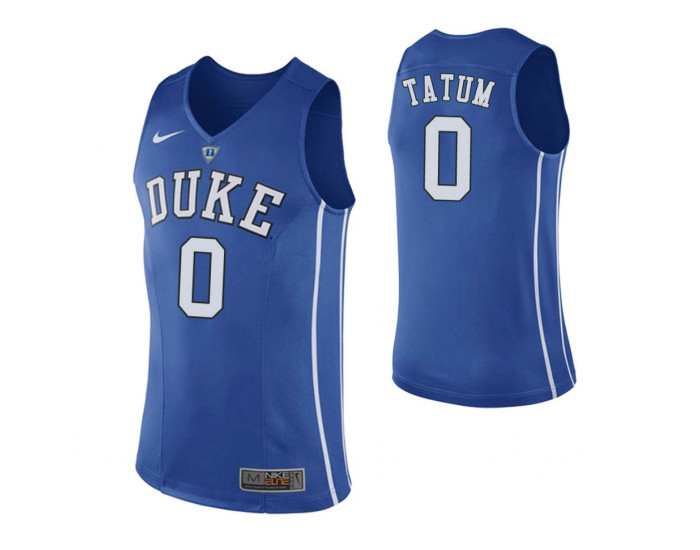 Youth Duke Blue Devils #0 Jayson Tatum Replica College Basketball Jersey Blue