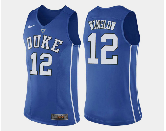Duke Blue Devils #12 Justise Winslow Blue Home Authentic College Basketball Jersey