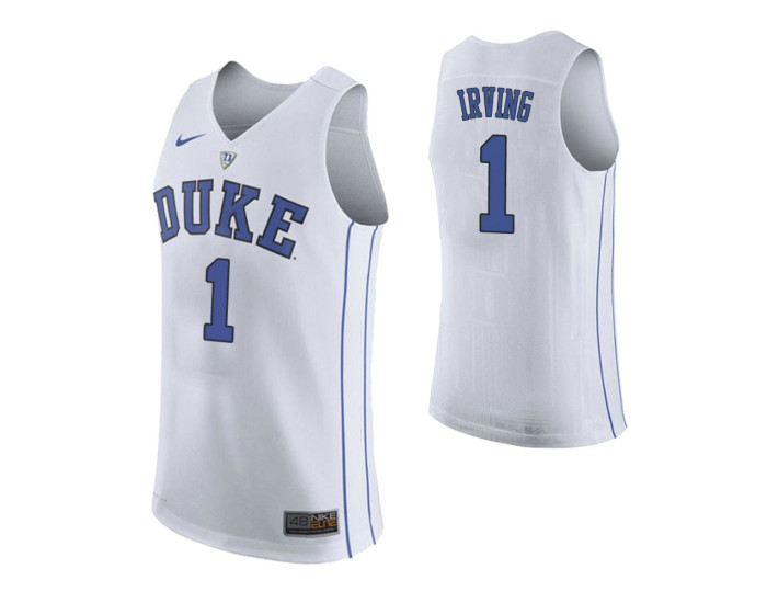 Duke Blue Devils #1 Kyrie Irving Replica College Basketball Jersey White