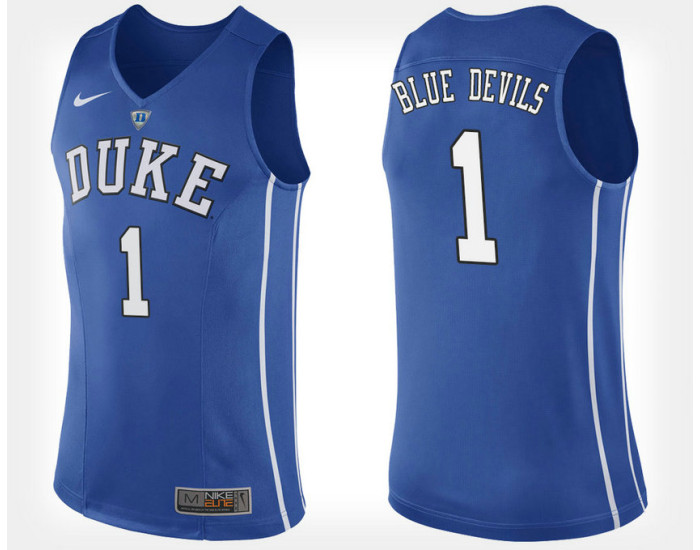 Duke Blue Devils #1 Blue Authentic College Basketball Jersey