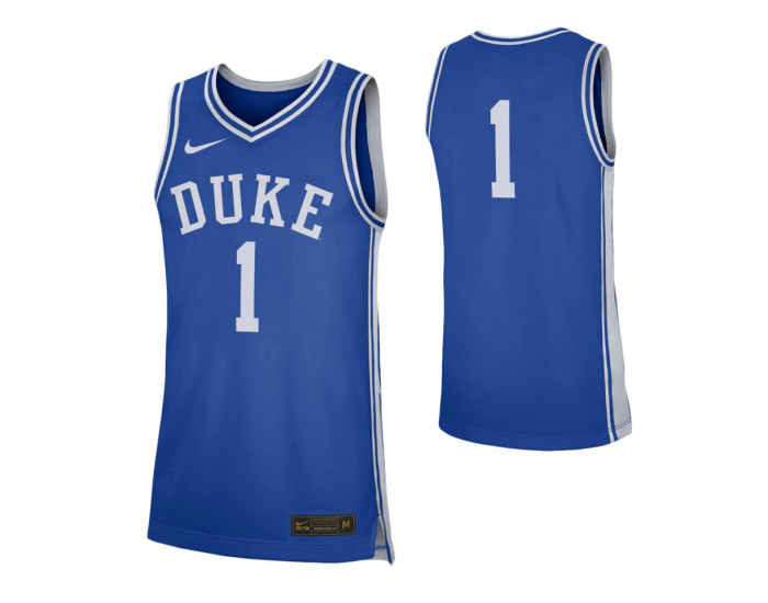 Duke Blue Devils #1 Authentic College Basketball Jersey Royal