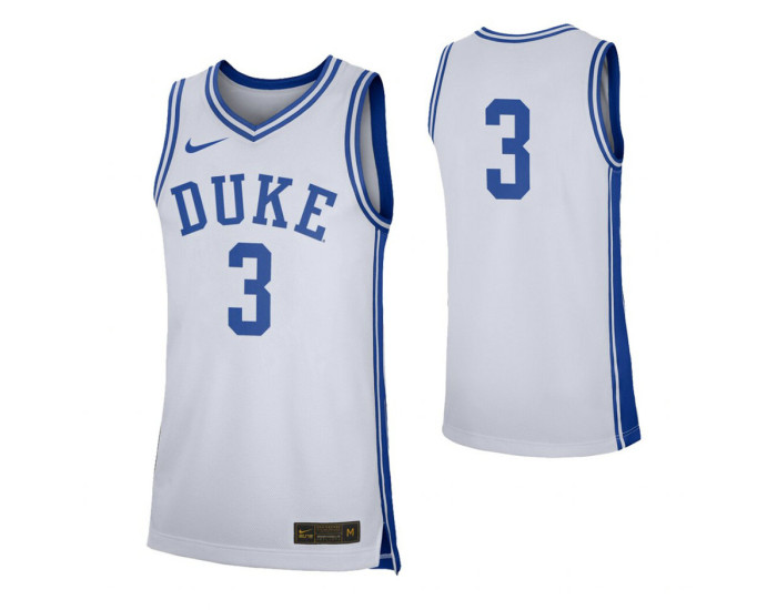 Duke Blue Devils #3 Authentic College Basketball Jersey White