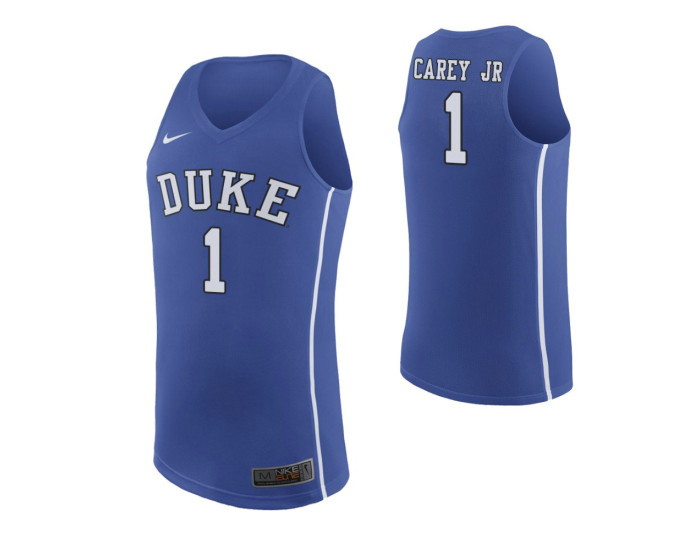 Duke Blue Devils #1 Vernon Carey Jr. Royal Authentic College Basketball Jersey