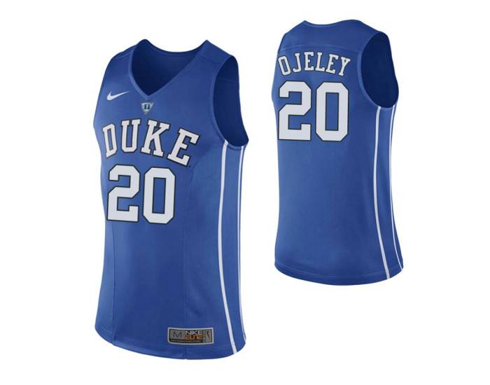 Duke Blue Devils #20 Semi Ojeleye Authentic College Basketball Jersey Blue