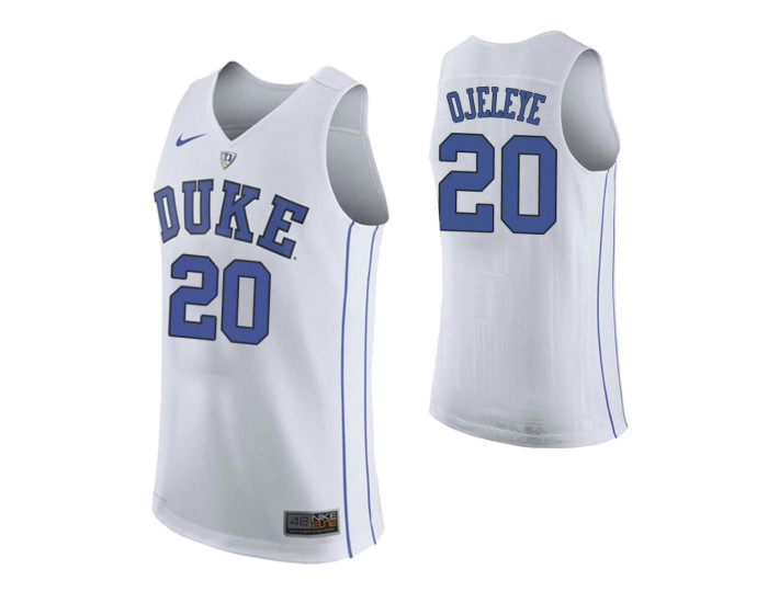Duke Blue Devils #20 Semi Ojeleye Authentic College Basketball Jersey White