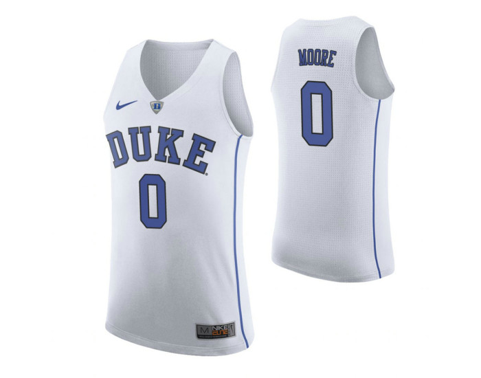 Duke Blue Devils #0 Wendell Moore White Authentic College Basketball Jersey