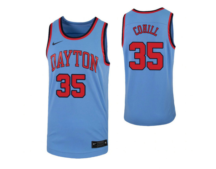 Dwayne Cohill Authentic College Basketball Jersey Light Blue Dayton Flyers