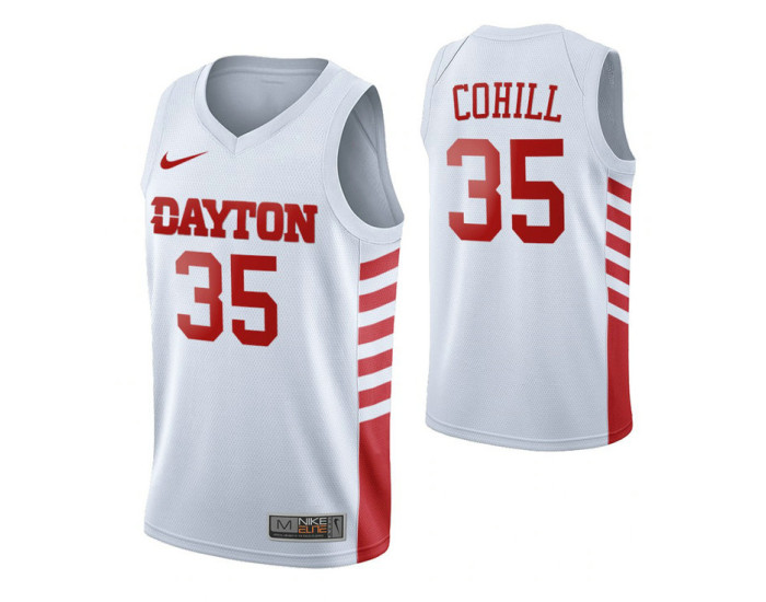 Dayton Flyers 35 Dwayne Cohill Authentic College Basketball Jersey White