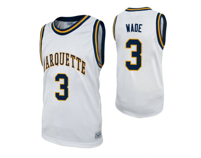 Youth Marquette Golden Eagles 3 Dwyane Wade Alumni Authentic College Basketball Jersey White