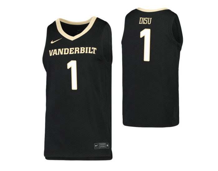 Vanderbilt Commodores #1 Dylan Disu Black Replica College Basketball Jersey
