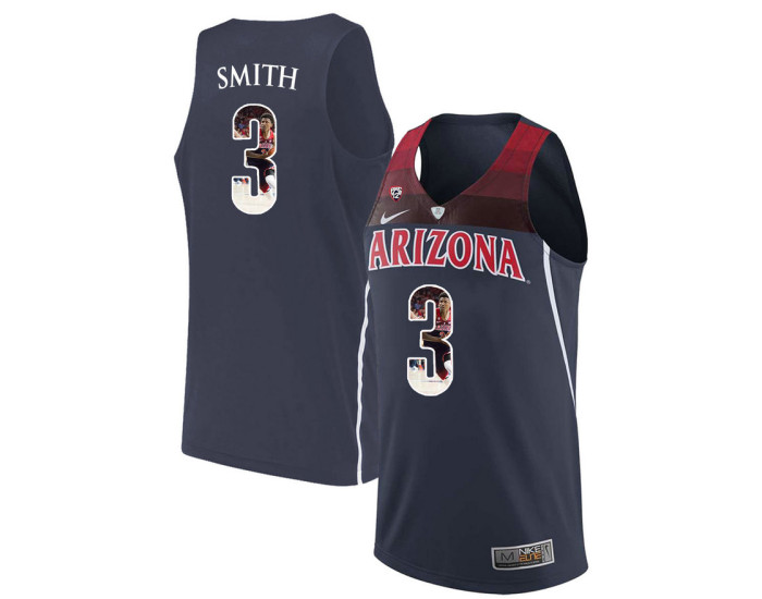 Youth Arizona Wildcats #3 Dylan Smith Authentic College Basketball Jersey Navy
