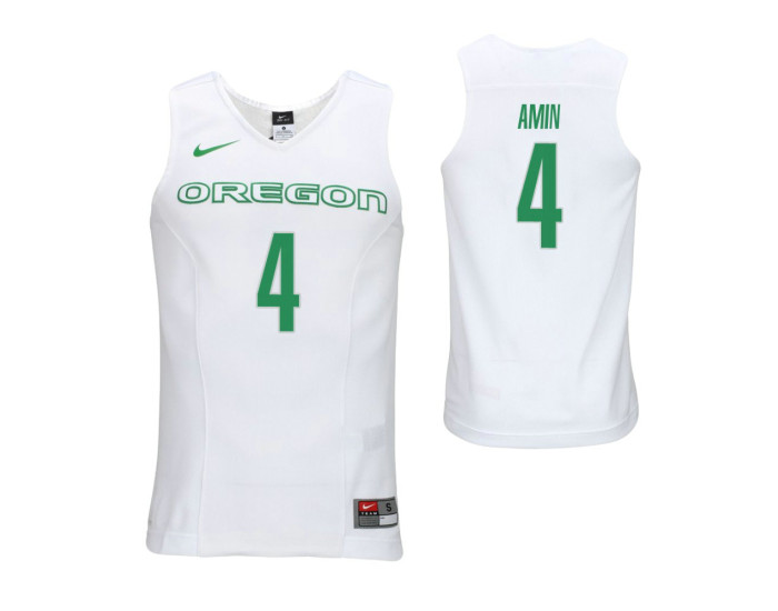 Oregon Ducks Ehab Amin Replica College Basketball Jersey White