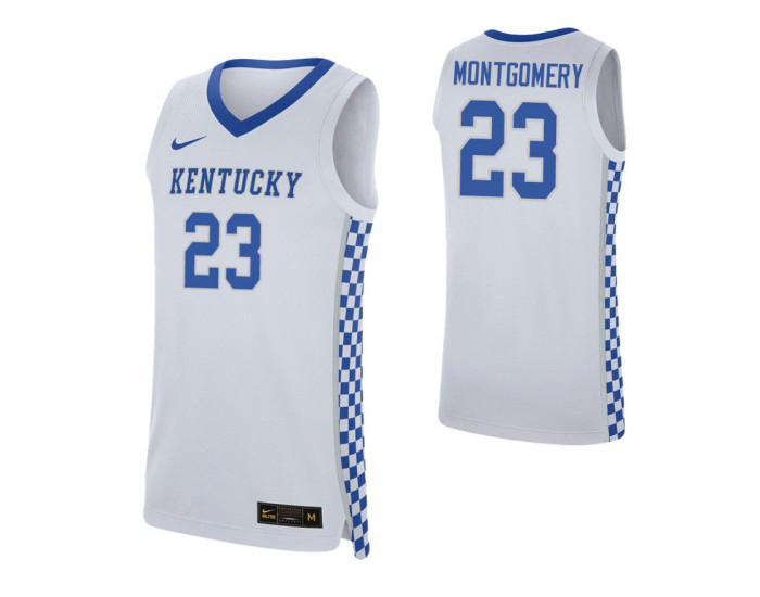 Youth EJ Montgomery Kentucky Wildcats White Replica College Basketball Jersey