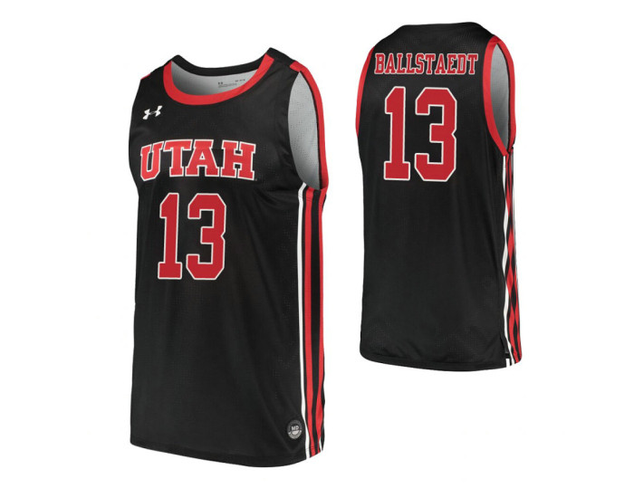 Youth Eli Ballstaedt Authentic College Basketball Jersey Black Utah Utes