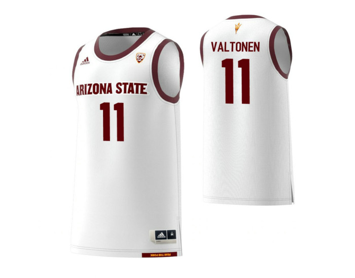 Youth Arizona State Sun Devils #11 Elias Valtonen White Replica College Basketball Jersey