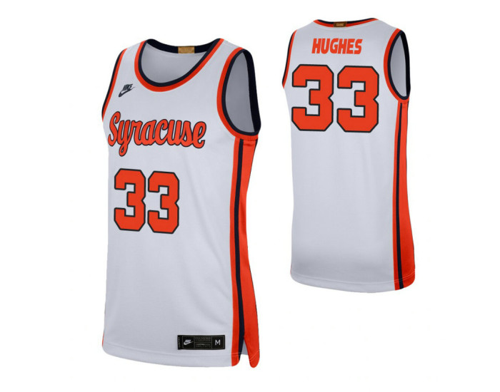 Syracuse Orange 33 Elijah Hughes Retro Limited Authentic College Basketball Jersey White