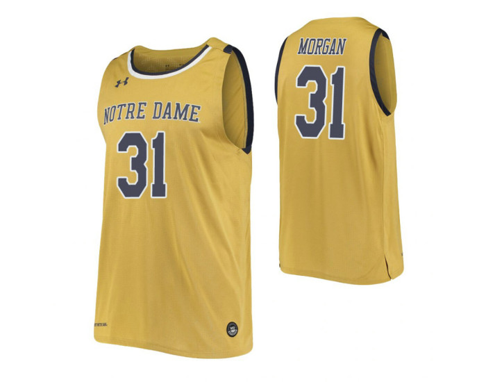Notre Dame Fighting Irish #31 Elijah Morgan Gold Replica College Basketball Jersey