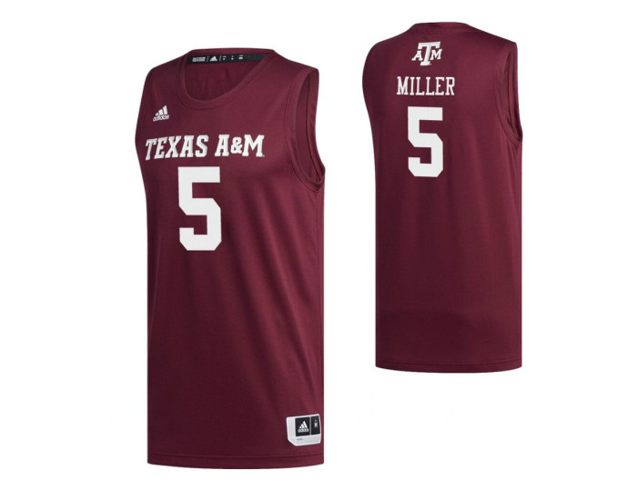 Texas A&amp;M Aggies 5 Emanuel Miller Authentic College Basketball Jersey Maroon