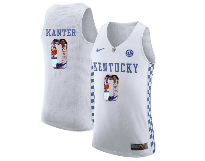 Youth Kentucky Wildcats #0 Enes Kanter Authentic College Basketball Jersey White
