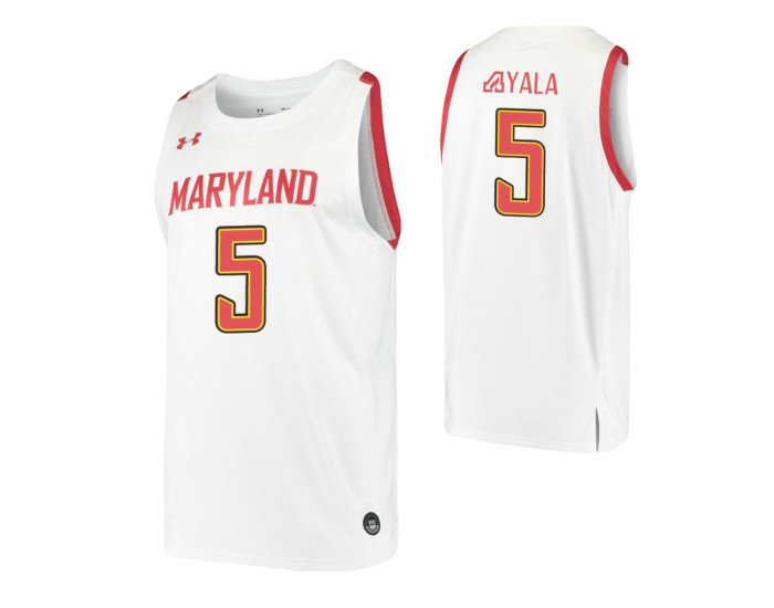 Maryland Terrapins 5 Eric Ayala Authentic College Basketball Jersey White