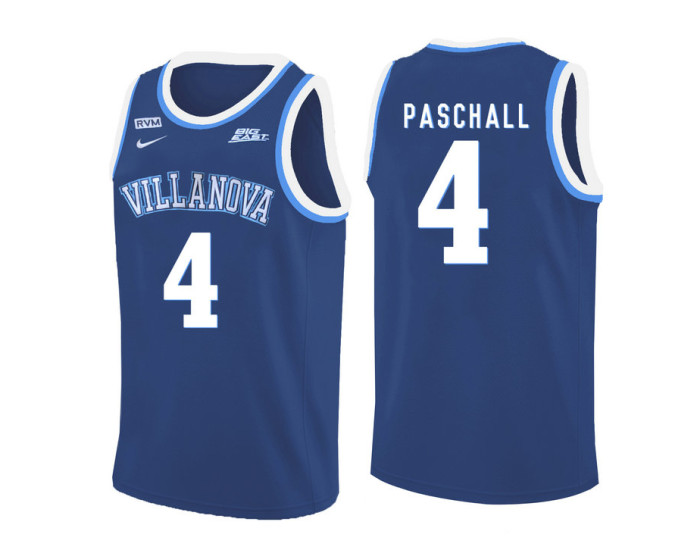 Villanova Wildcats #4 Eric Paschall Authentic College Basketball Jersey Blue